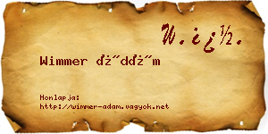 Wimmer Ádám névjegykártya