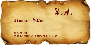 Wimmer Ádám névjegykártya